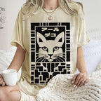 Unisex Vintage Japanese Panther Printed Washed Tee