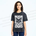 Unisex Vintage Japanese Panther Printed Washed Tee