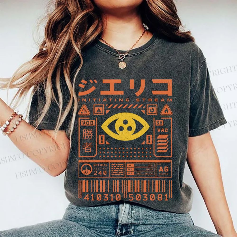 Unisex Initiating Stream Printed Washed Tee