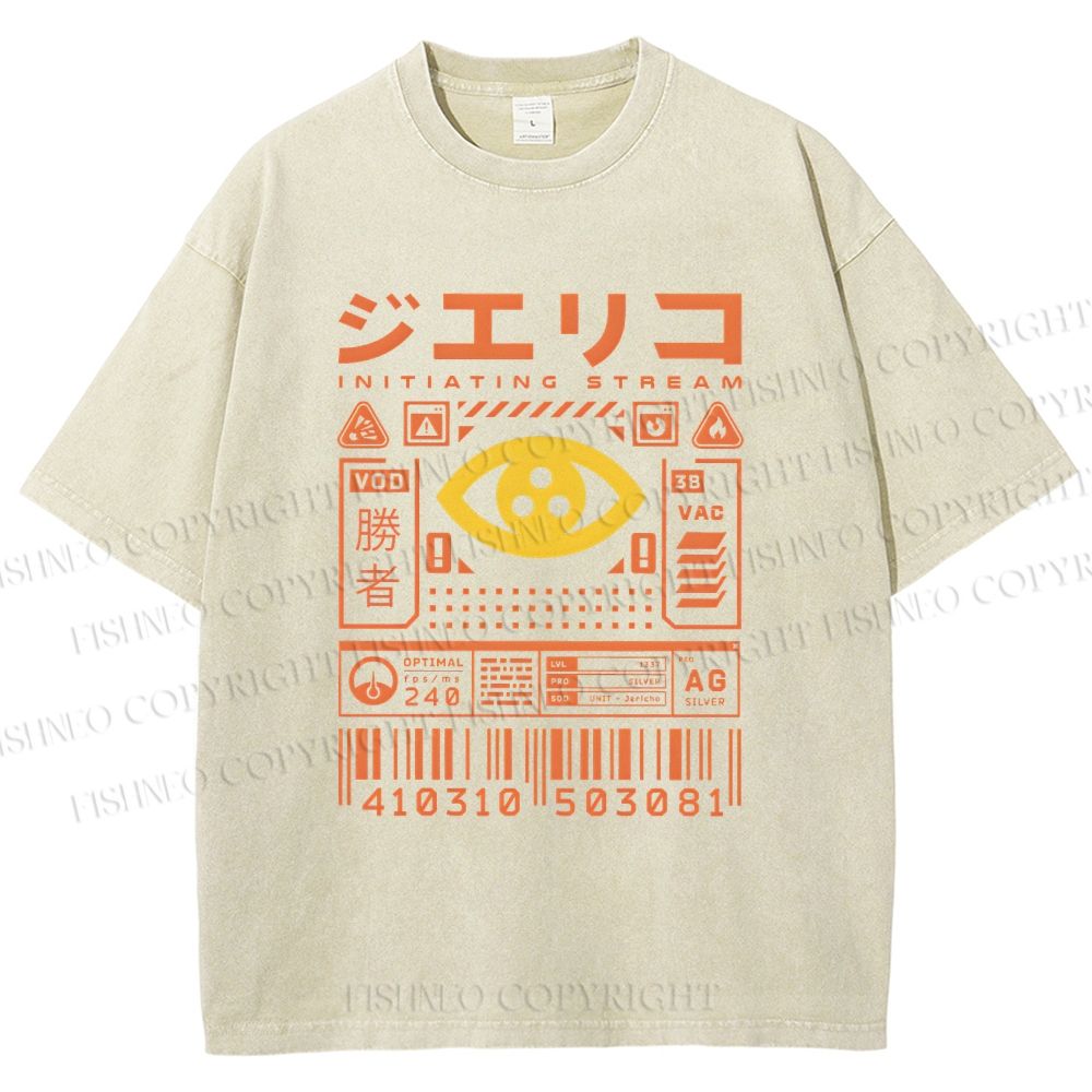 Unisex Initiating Stream Printed Washed Tee