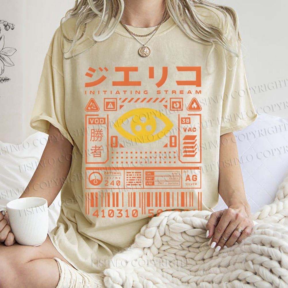 Unisex Initiating Stream Printed Washed Tee