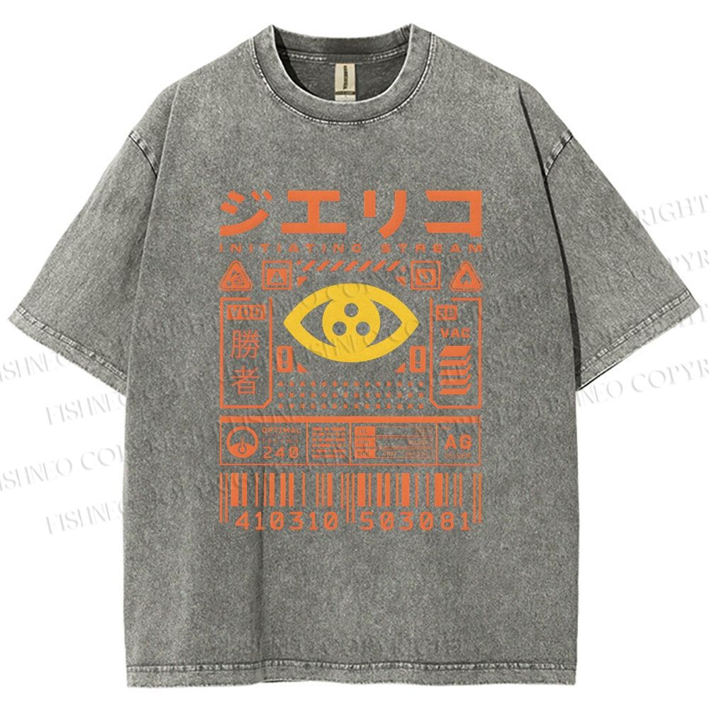 Unisex Initiating Stream Printed Washed Tee