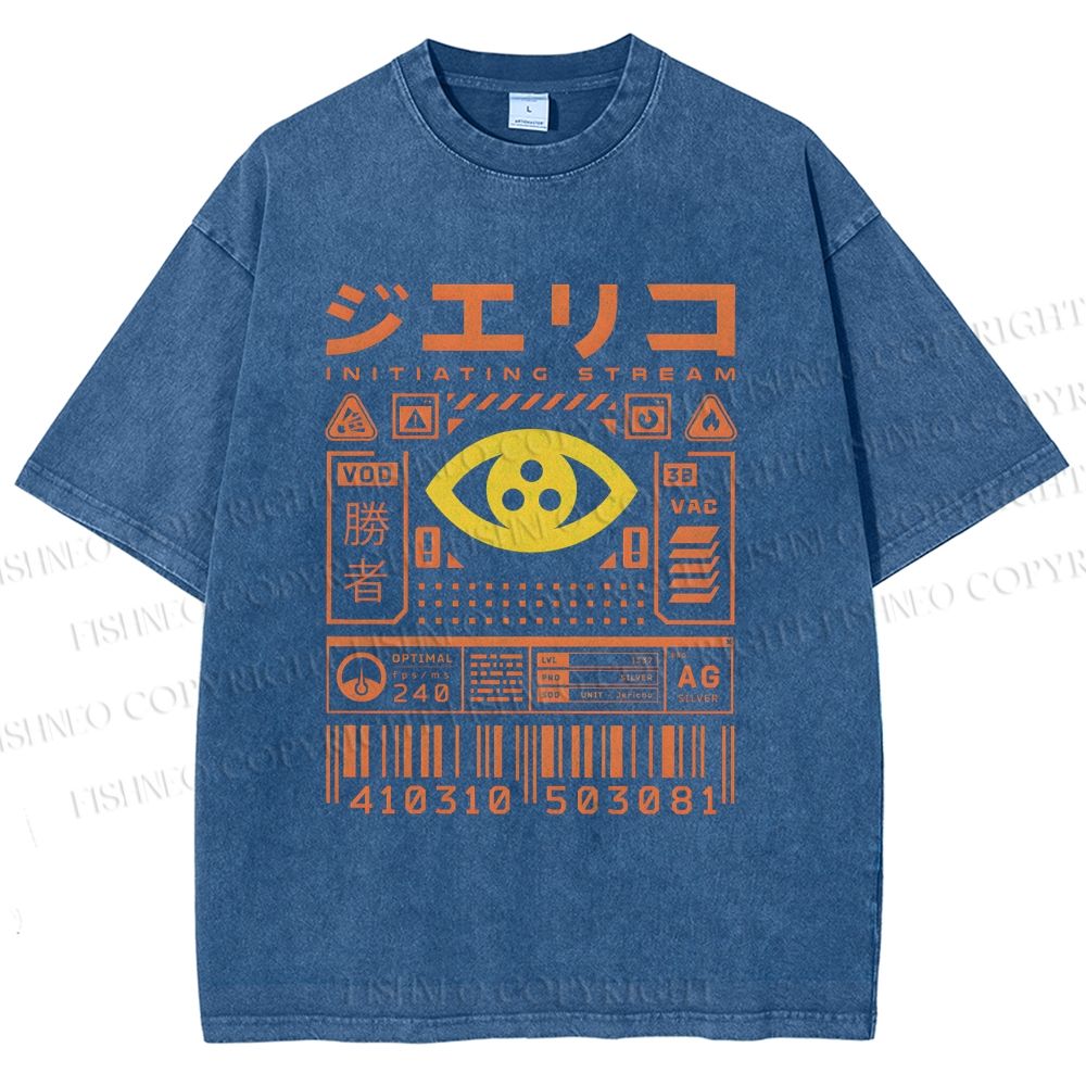 Unisex Initiating Stream Printed Washed Tee