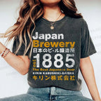 Unisex Japan Brewery Printed Washed Tee