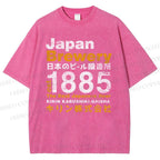 Unisex Japan Brewery Printed Washed Tee