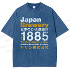 Unisex Japan Brewery Printed Washed Tee