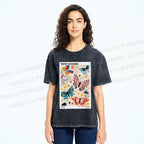 Unisex Yayoi Kusama Butterfly Printed Washed Tee