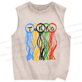 Unisex Tokyo Printed Washed Tank Top