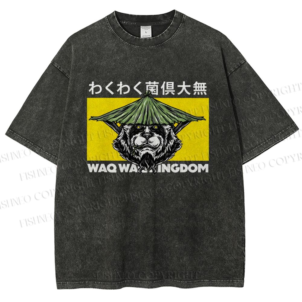 Unisex Waq Waq Kingdom Printed Washed Tee