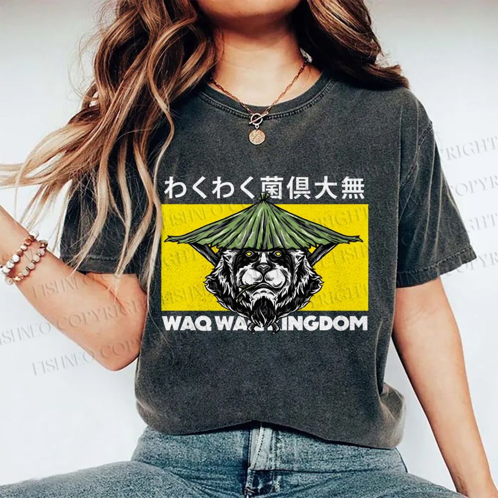 Unisex Waq Waq Kingdom Printed Washed Tee