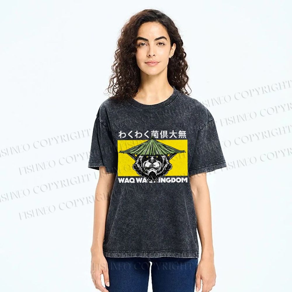 Unisex Waq Waq Kingdom Printed Washed Tee