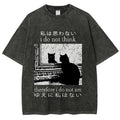 Thinking Cat Washed T-Shirt
