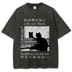 Thinking Cat Washed T-Shirt