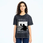 Thinking Cat Washed T-Shirt