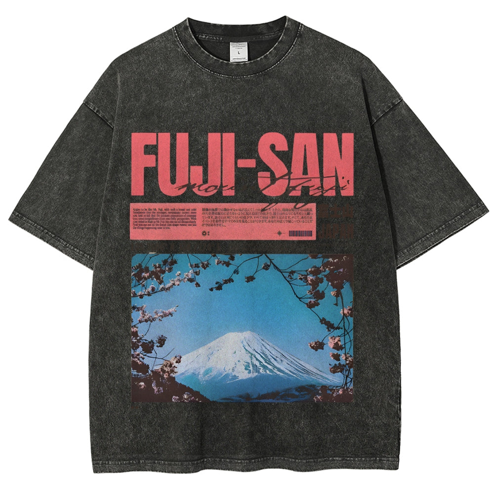 Mt Fuji Fuji-san Vintage Washed T-shirt