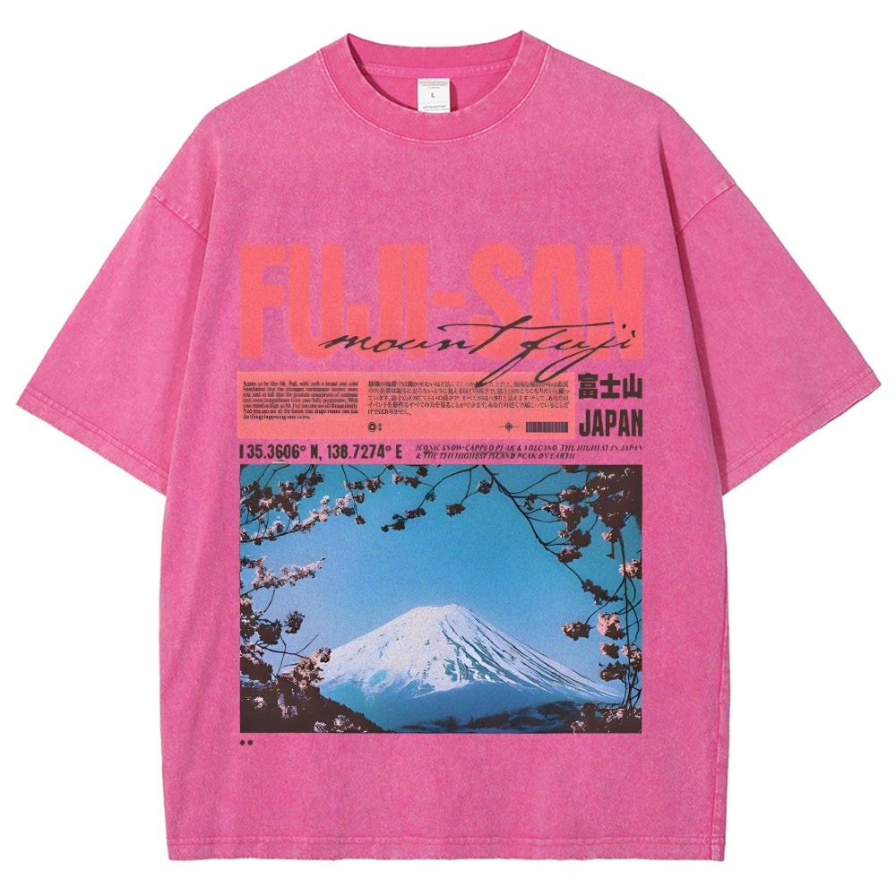 Mt Fuji Fuji-san Vintage Washed T-shirt