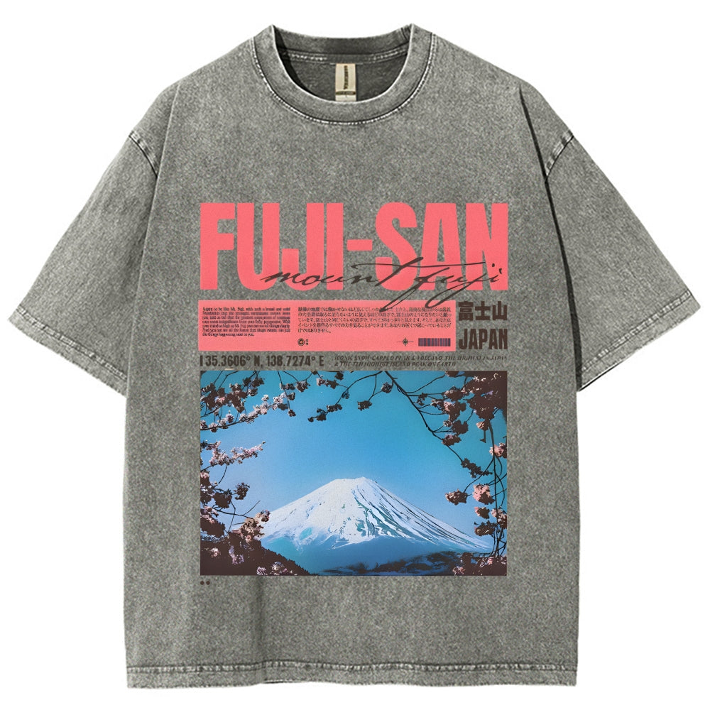 Mt Fuji Fuji-san Vintage Washed T-shirt