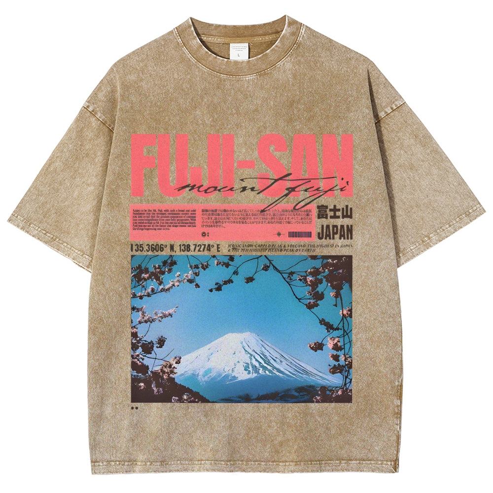Mt Fuji Fuji-san Vintage Washed T-shirt