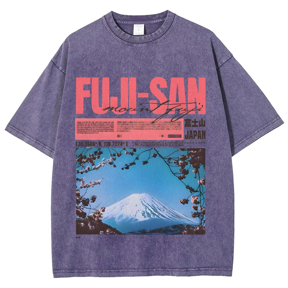 Mt Fuji Fuji-san Vintage Washed T-shirt