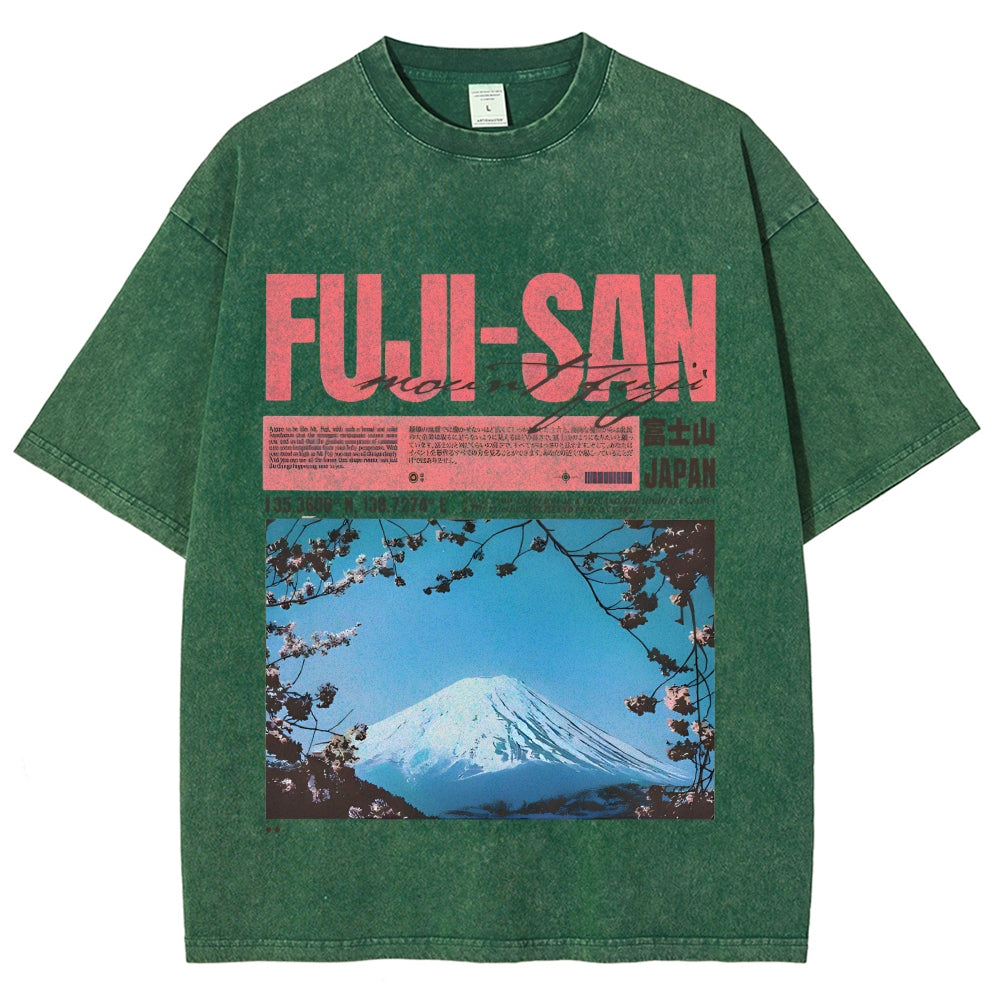 Mt Fuji Fuji-san Vintage Washed T-shirt