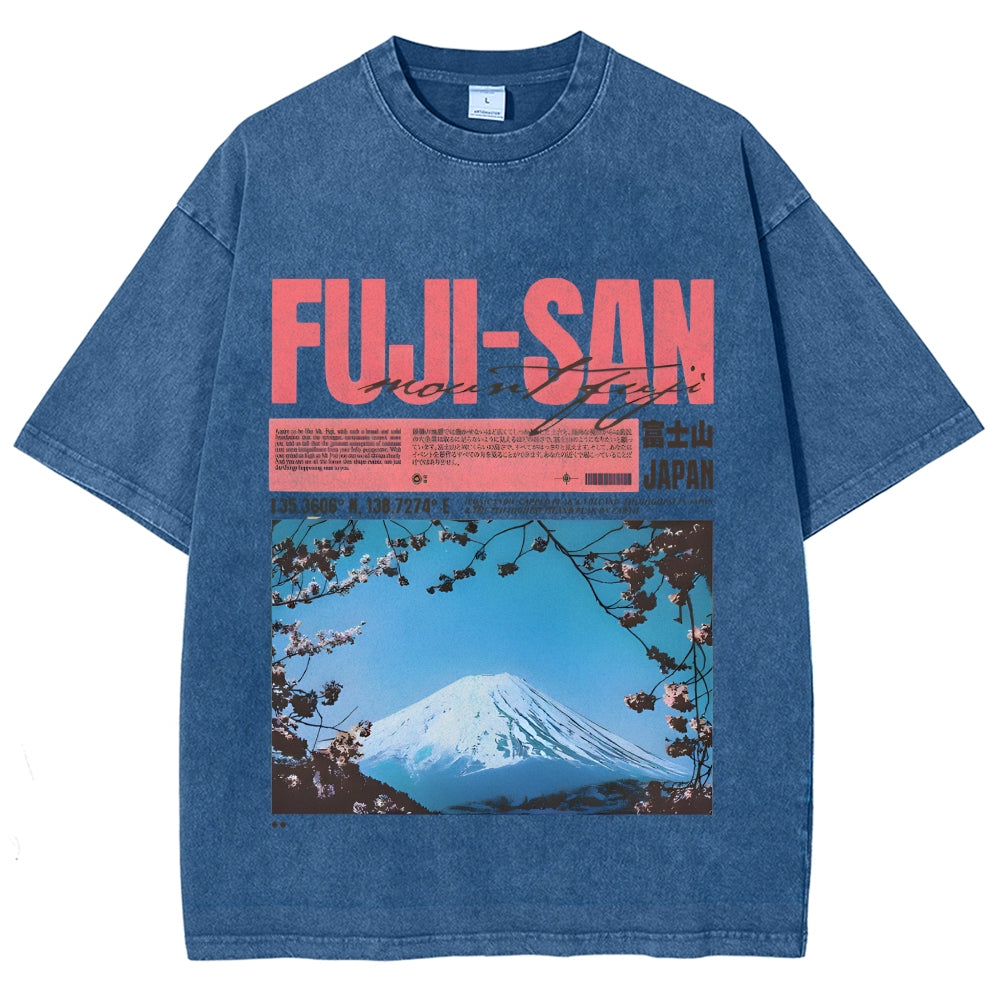 Mt Fuji Fuji-san Vintage Washed T-shirt