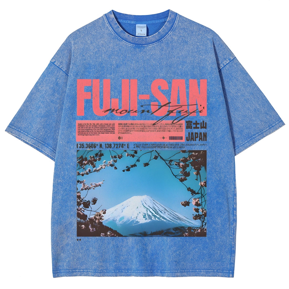 Mt Fuji Fuji-san Vintage Washed T-shirt