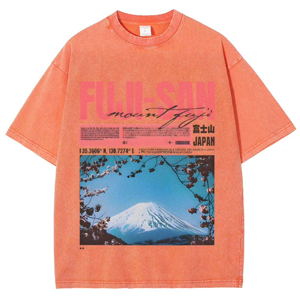 Mt Fuji Fuji-san Vintage Washed T-shirt