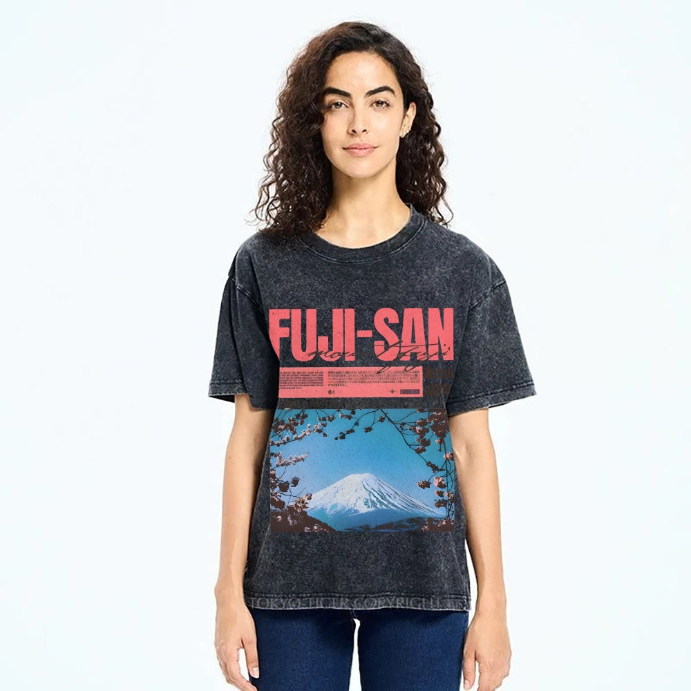 Mt Fuji Fuji-san Vintage Washed T-shirt