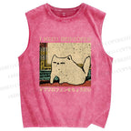 Unisex I Need Ibuprofen Cat Printed Washed Tank Top