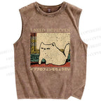 Unisex I Need Ibuprofen Cat Printed Washed Tank Top