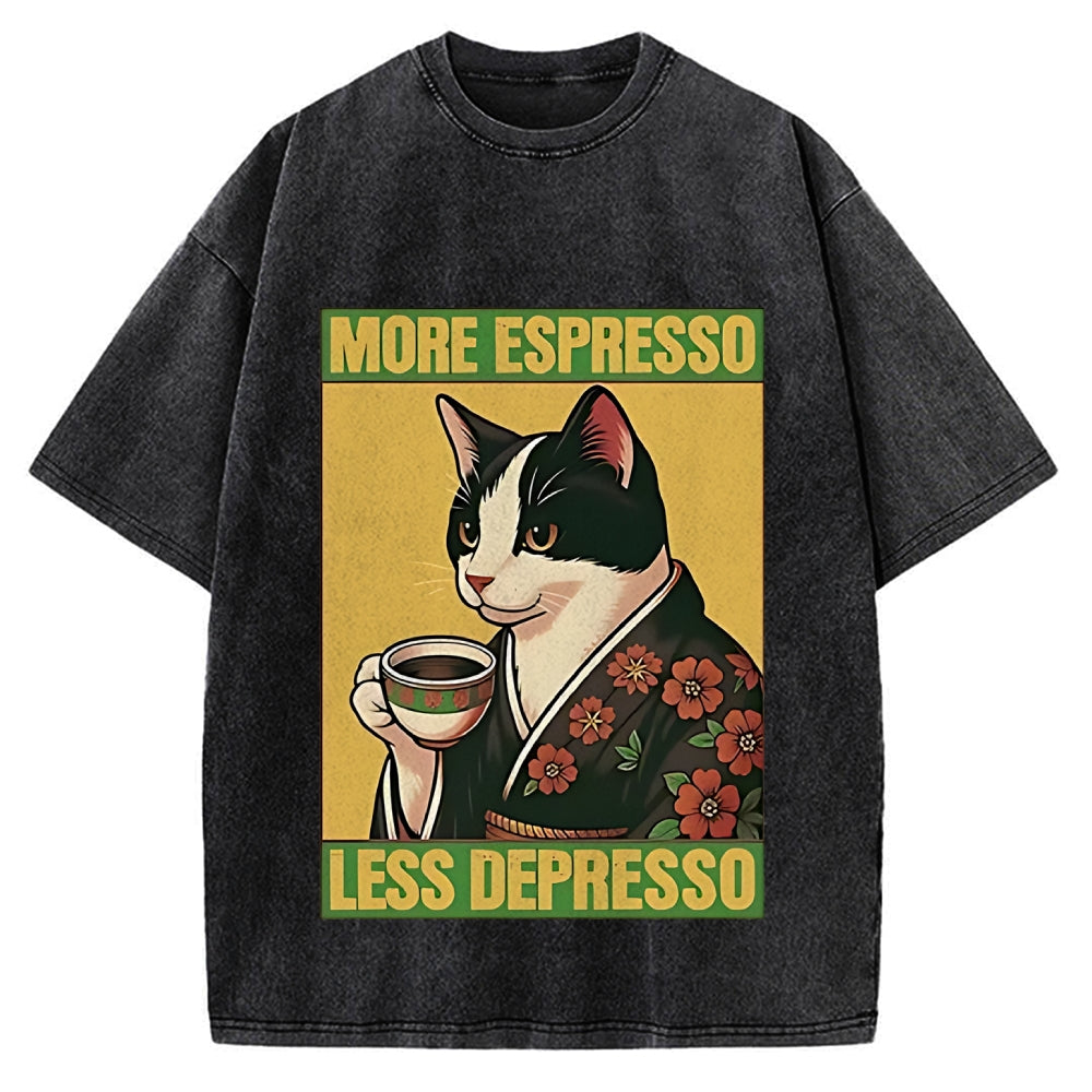 More Espresso Less Depresso Vintage Washed T-shirt