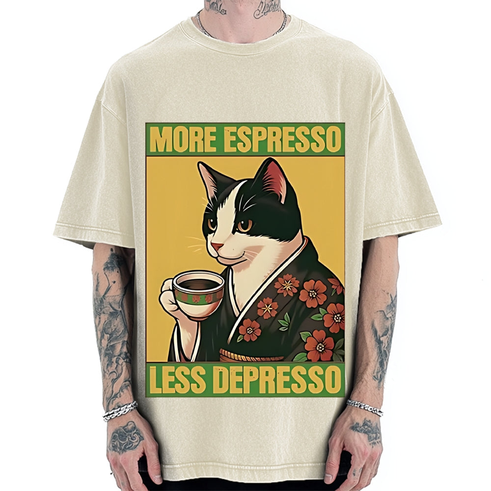 More Espresso Less Depresso Vintage Washed T-shirt