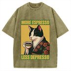 More Espresso Less Depresso Vintage Washed T-shirt