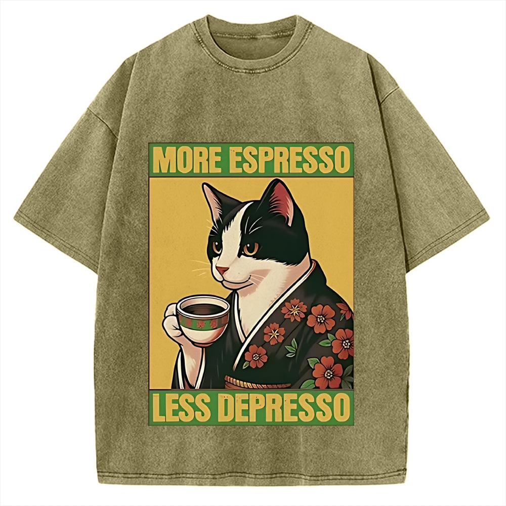 More Espresso Less Depresso Vintage Washed T-shirt