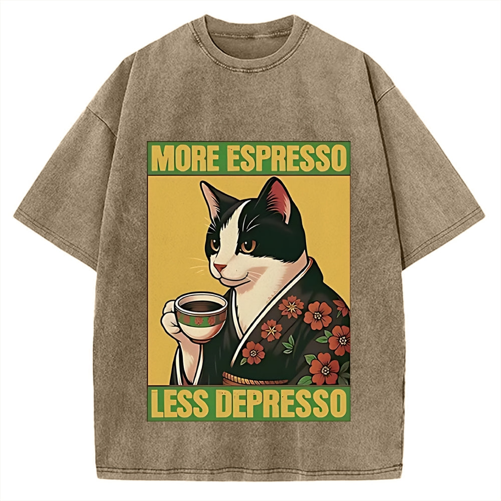 More Espresso Less Depresso Vintage Washed T-shirt