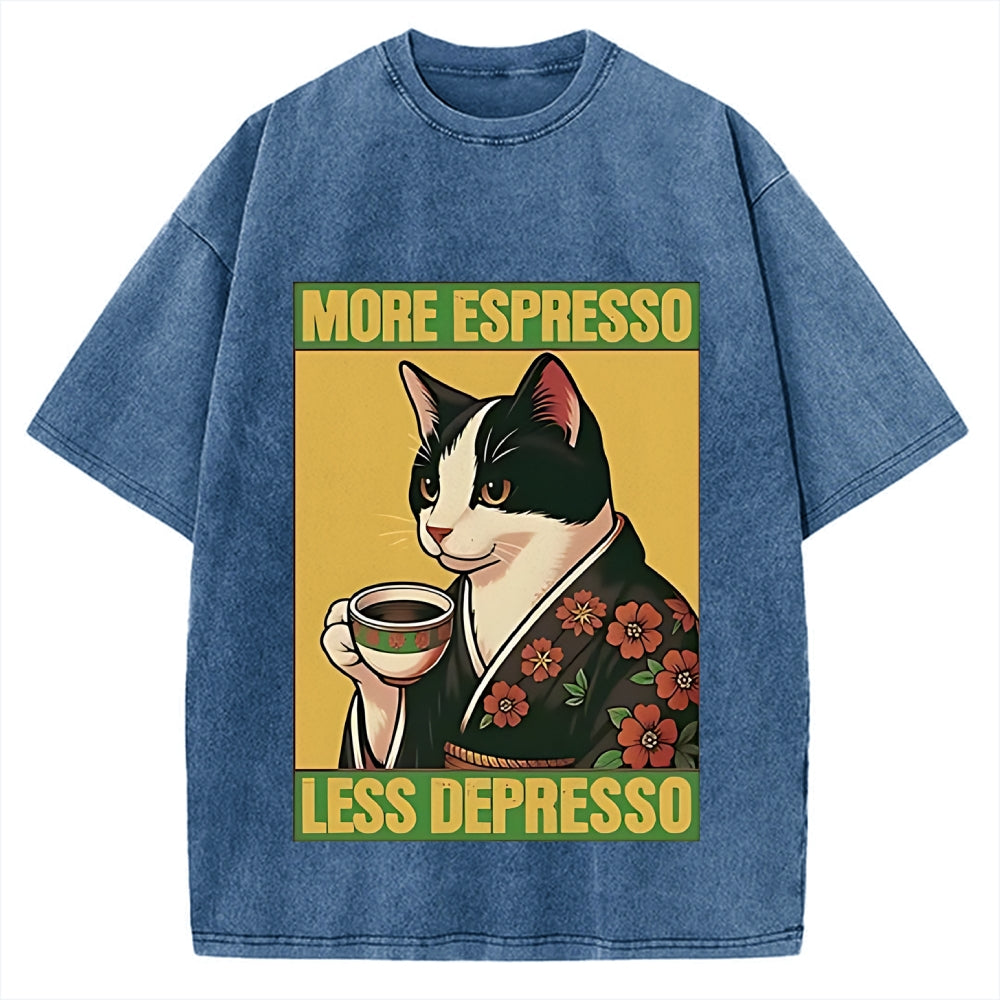 More Espresso Less Depresso Vintage Washed T-shirt