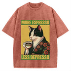 More Espresso Less Depresso Vintage Washed T-shirt