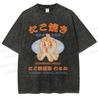 Unisex Osaka Octopus Printed Washed Tee