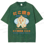 Unisex Osaka Octopus Printed Washed Tee