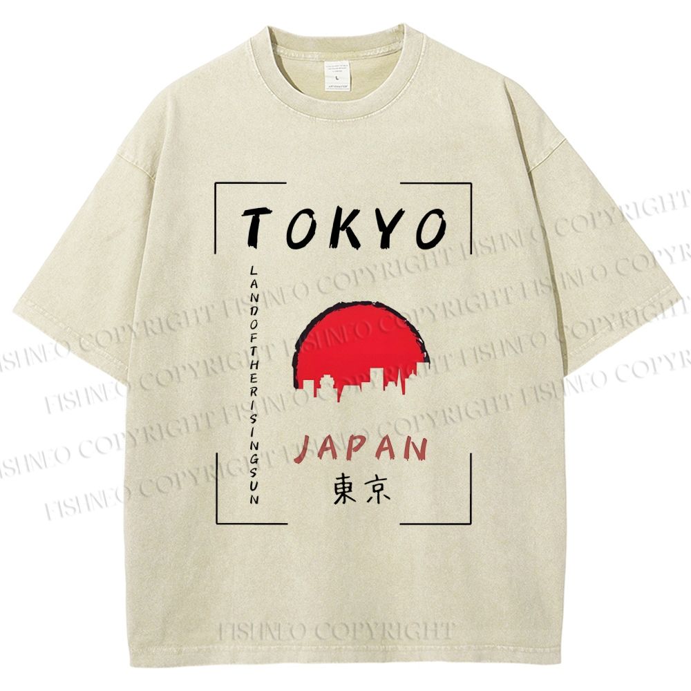 Unisex Tokyo Printed Washed Tee