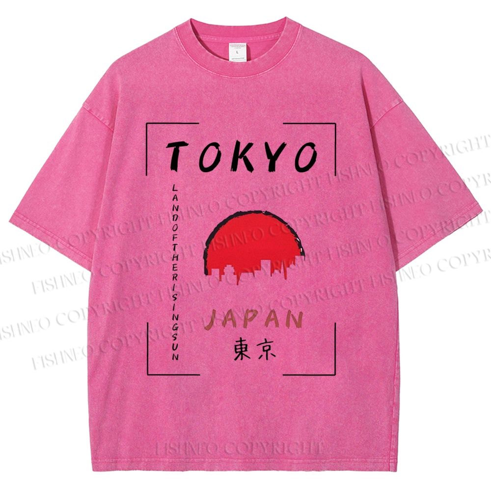 Unisex Tokyo Printed Washed Tee