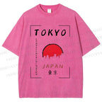 Unisex Tokyo Printed Washed Tee