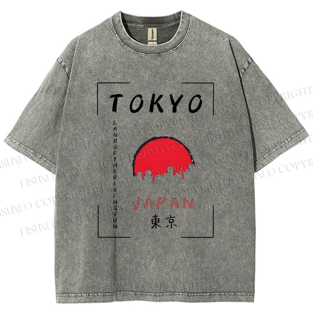 Unisex Tokyo Printed Washed Tee