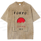 Unisex Tokyo Printed Washed Tee