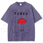 Unisex Tokyo Printed Washed Tee