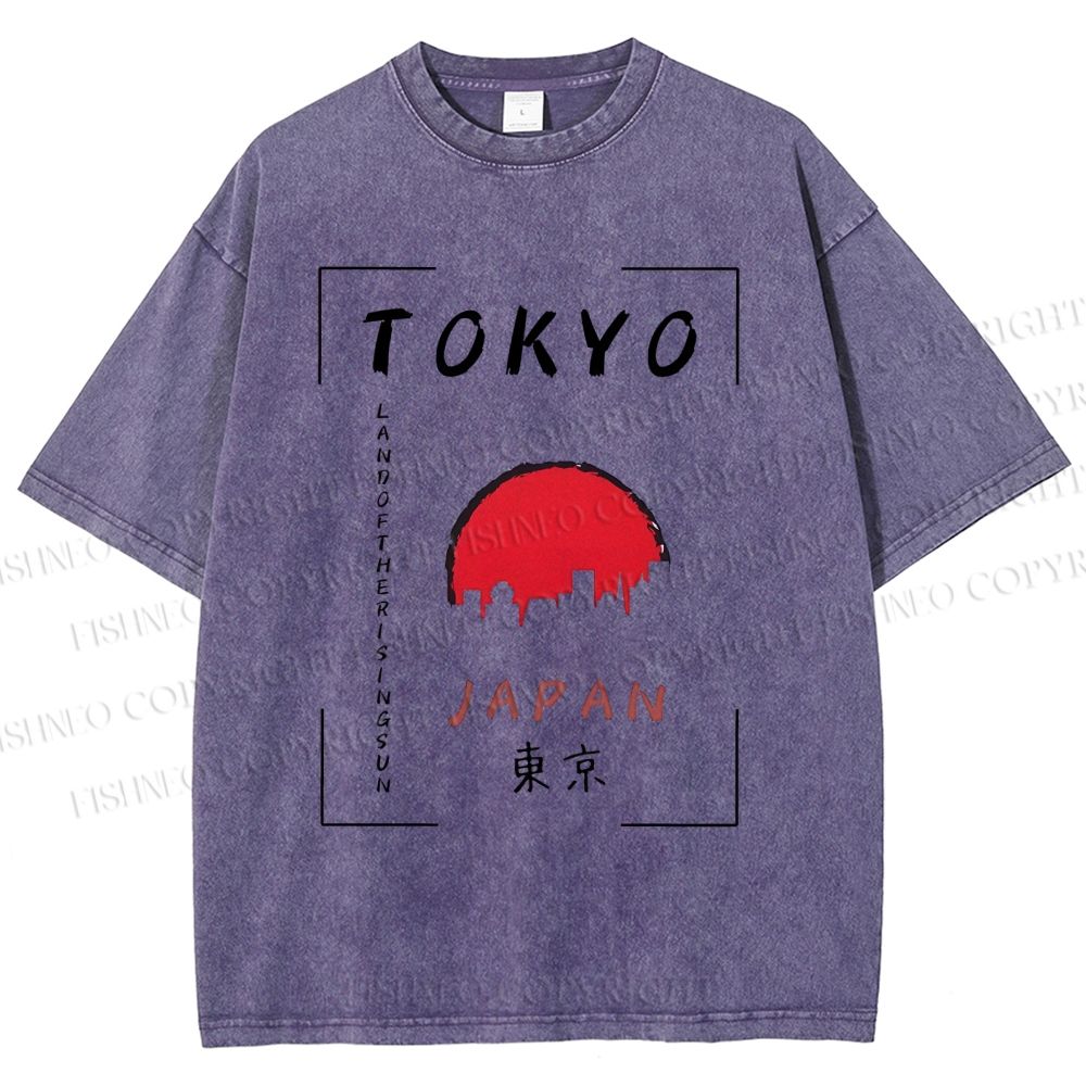 Unisex Tokyo Printed Washed Tee