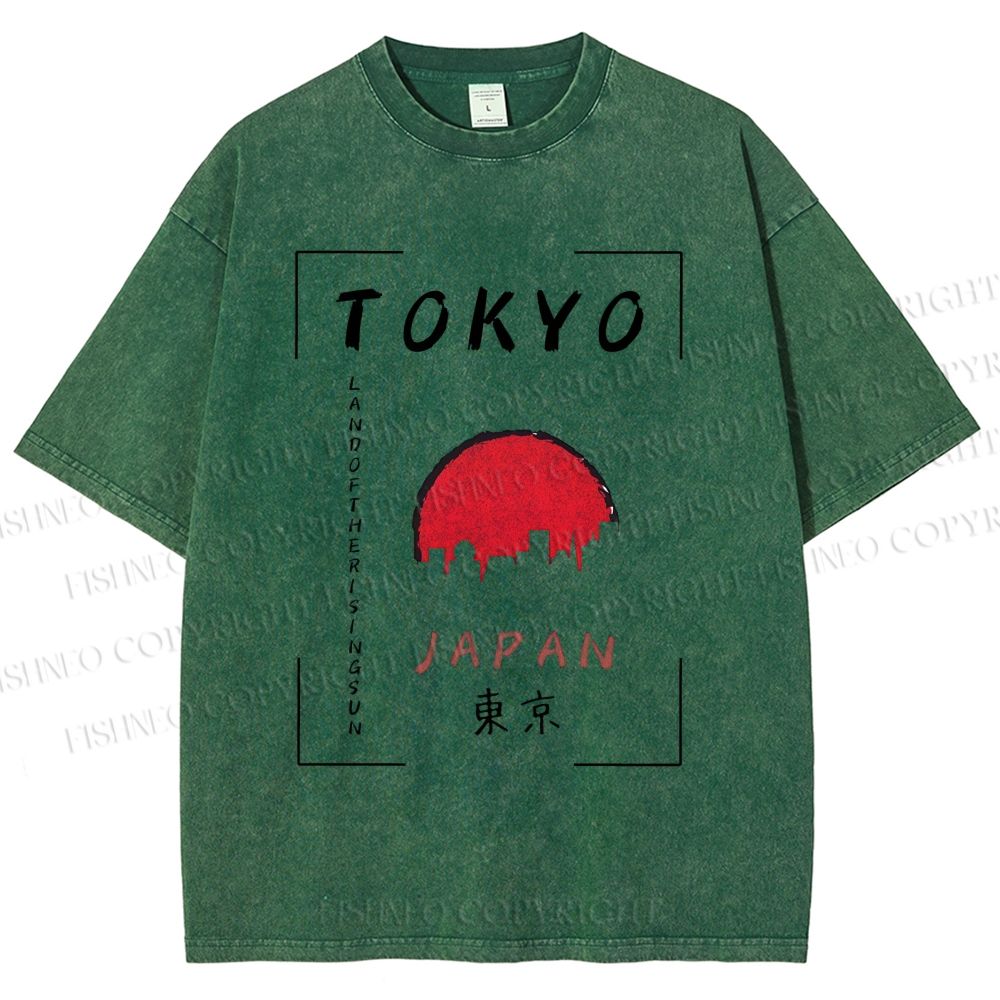 Unisex Tokyo Printed Washed Tee