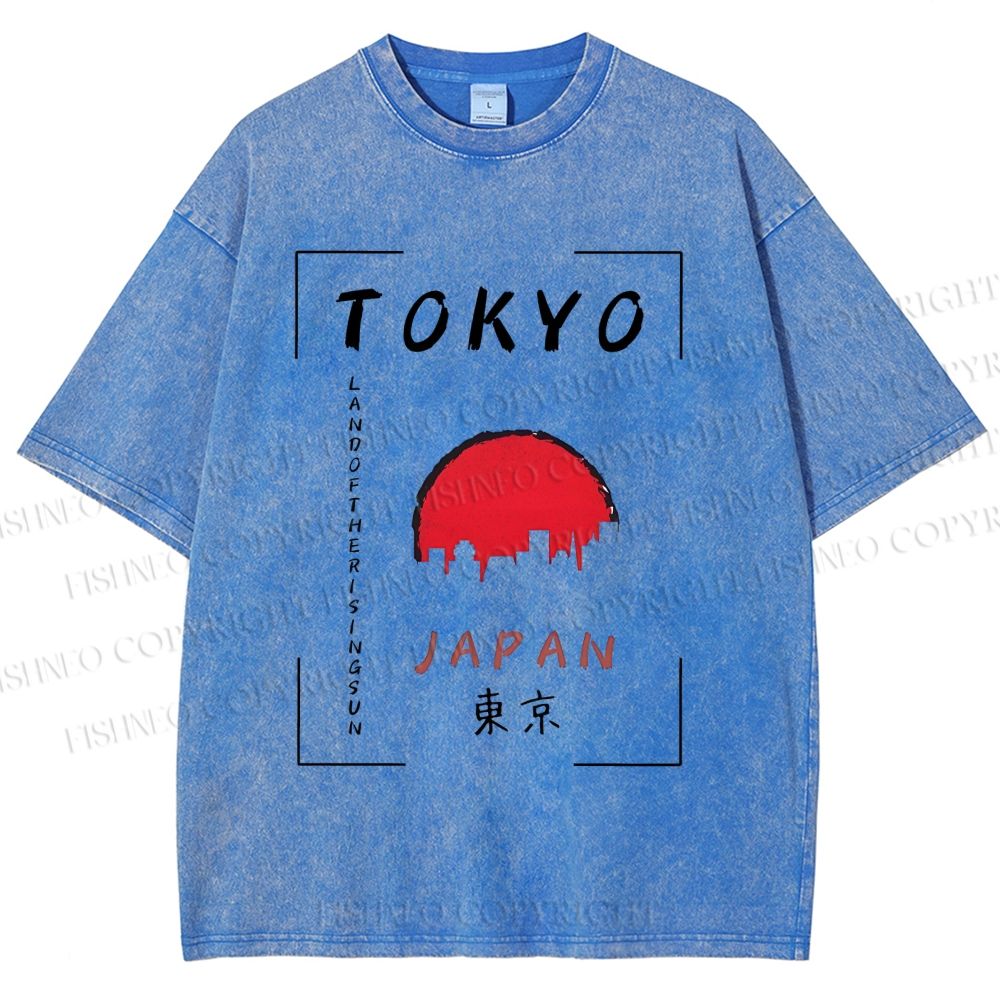 Unisex Tokyo Printed Washed Tee