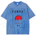 Unisex Tokyo Printed Washed Tee