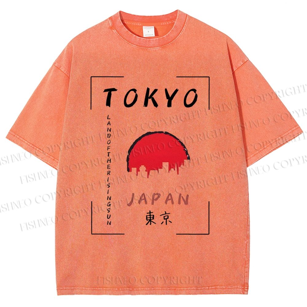 Unisex Tokyo Printed Washed Tee